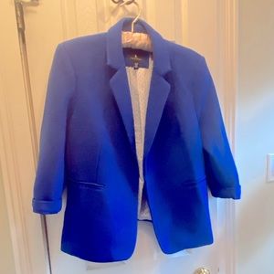 Royal blue jacket, with 3/4 length sleeves EUC